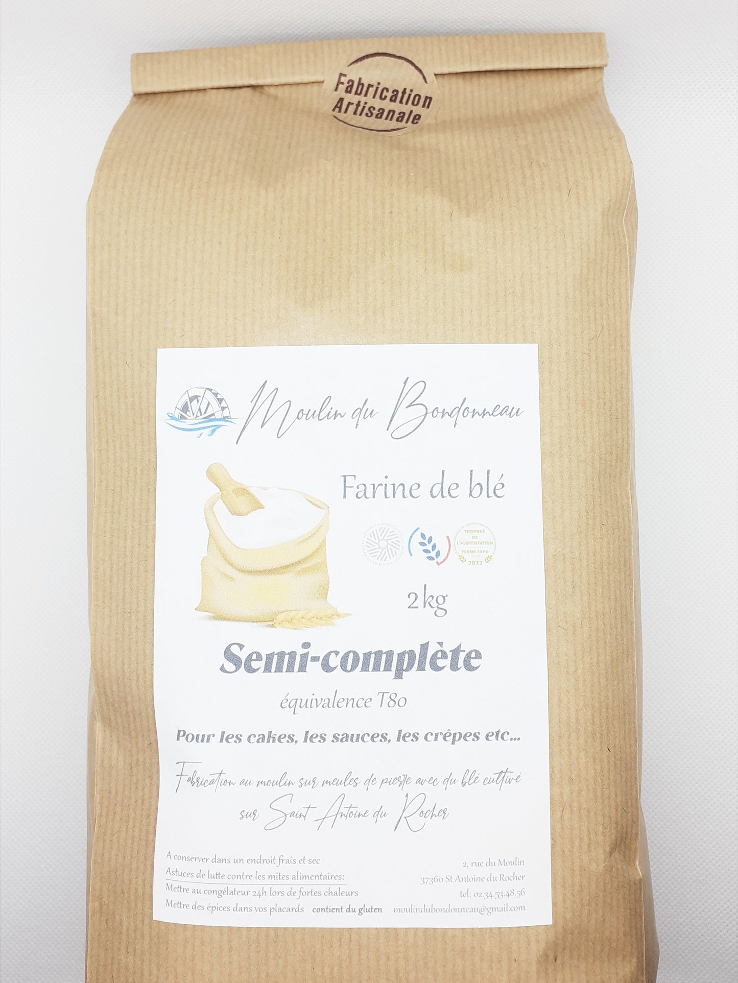 Farine semi-complète T80 2kg