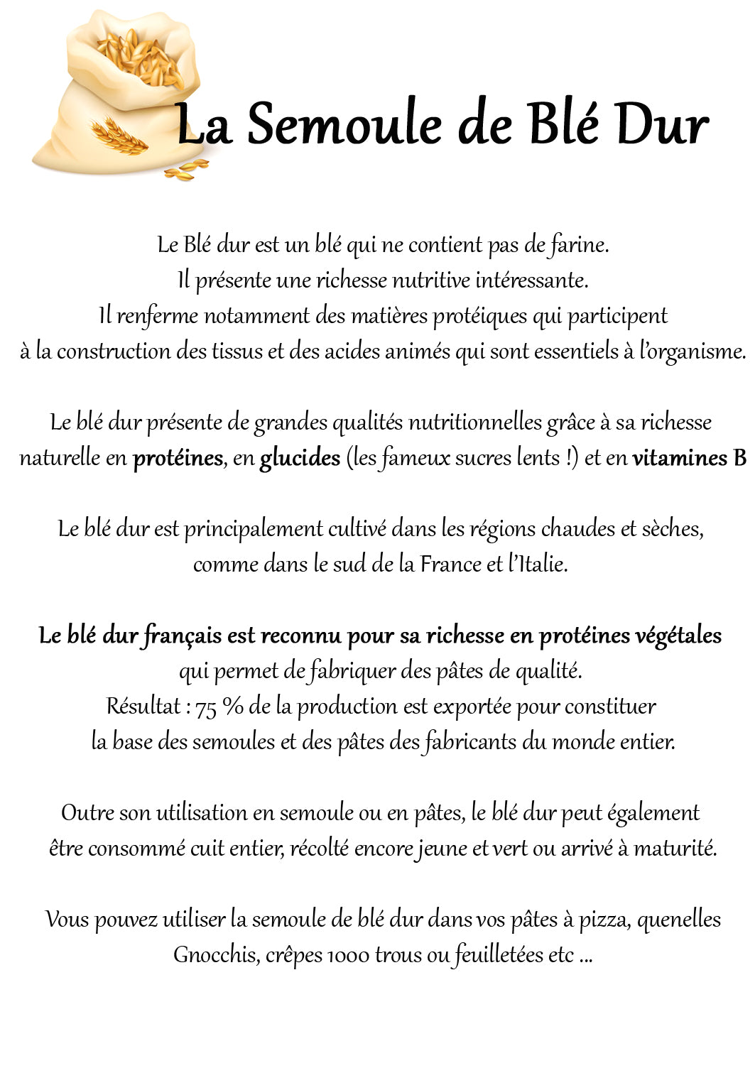 Semoule fine de blé dur 500g