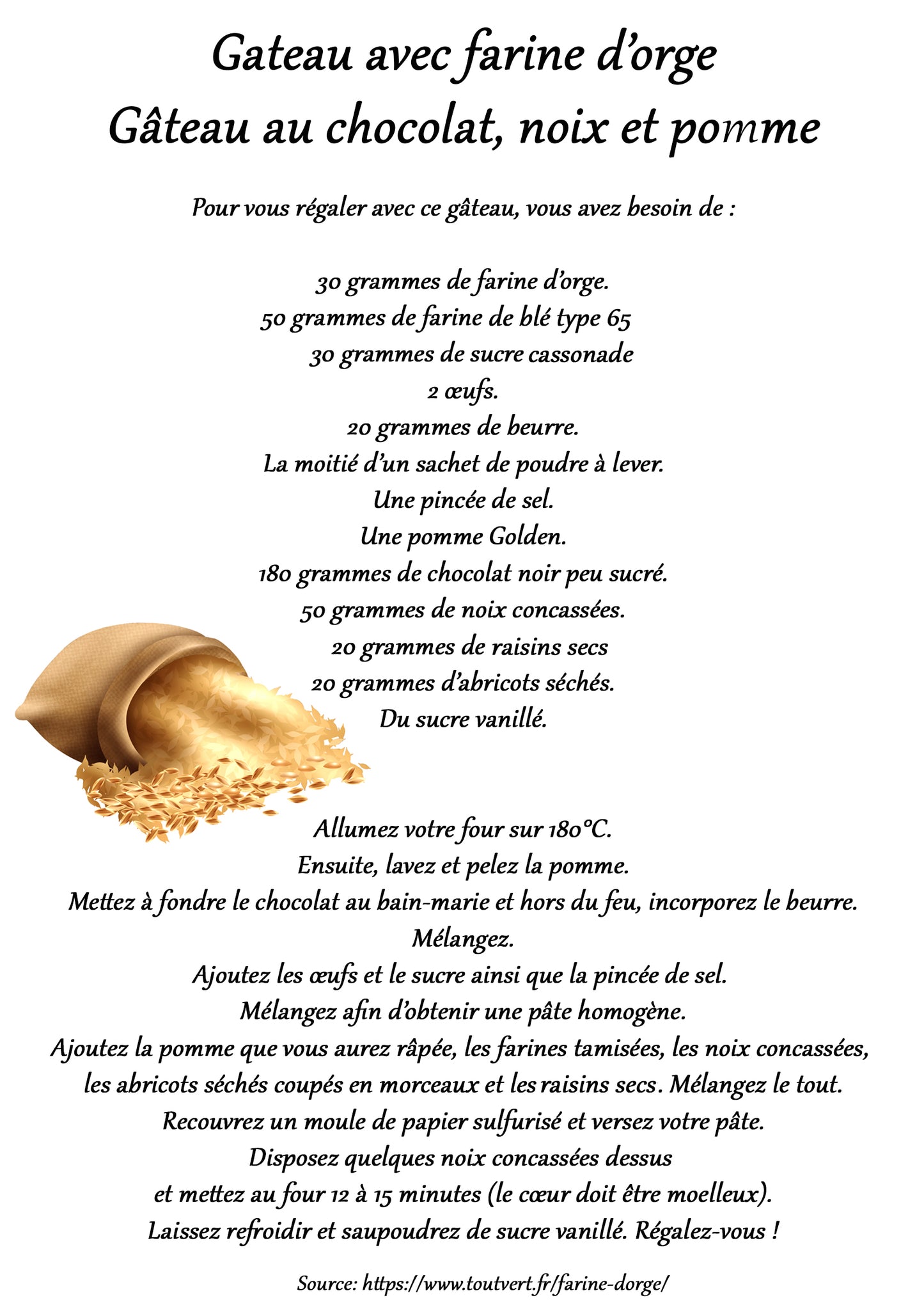 Farine d'orge Mondé 500g