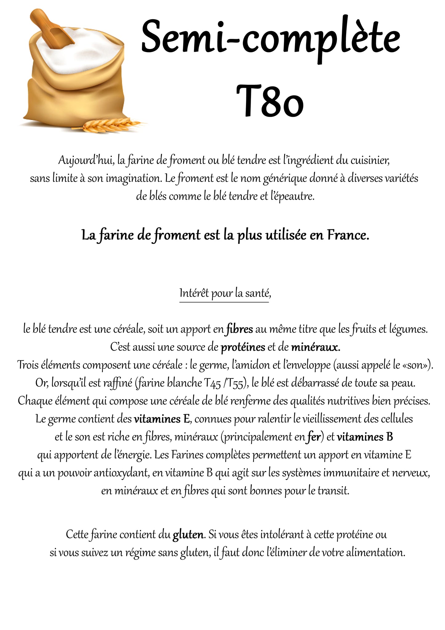 Farine semi-complète T80 2kg