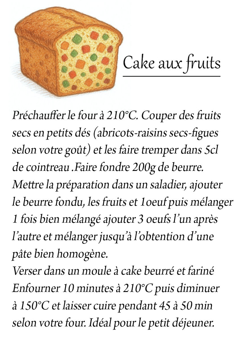 Préparation pour un cake sucré "spécial petit déjeuner"