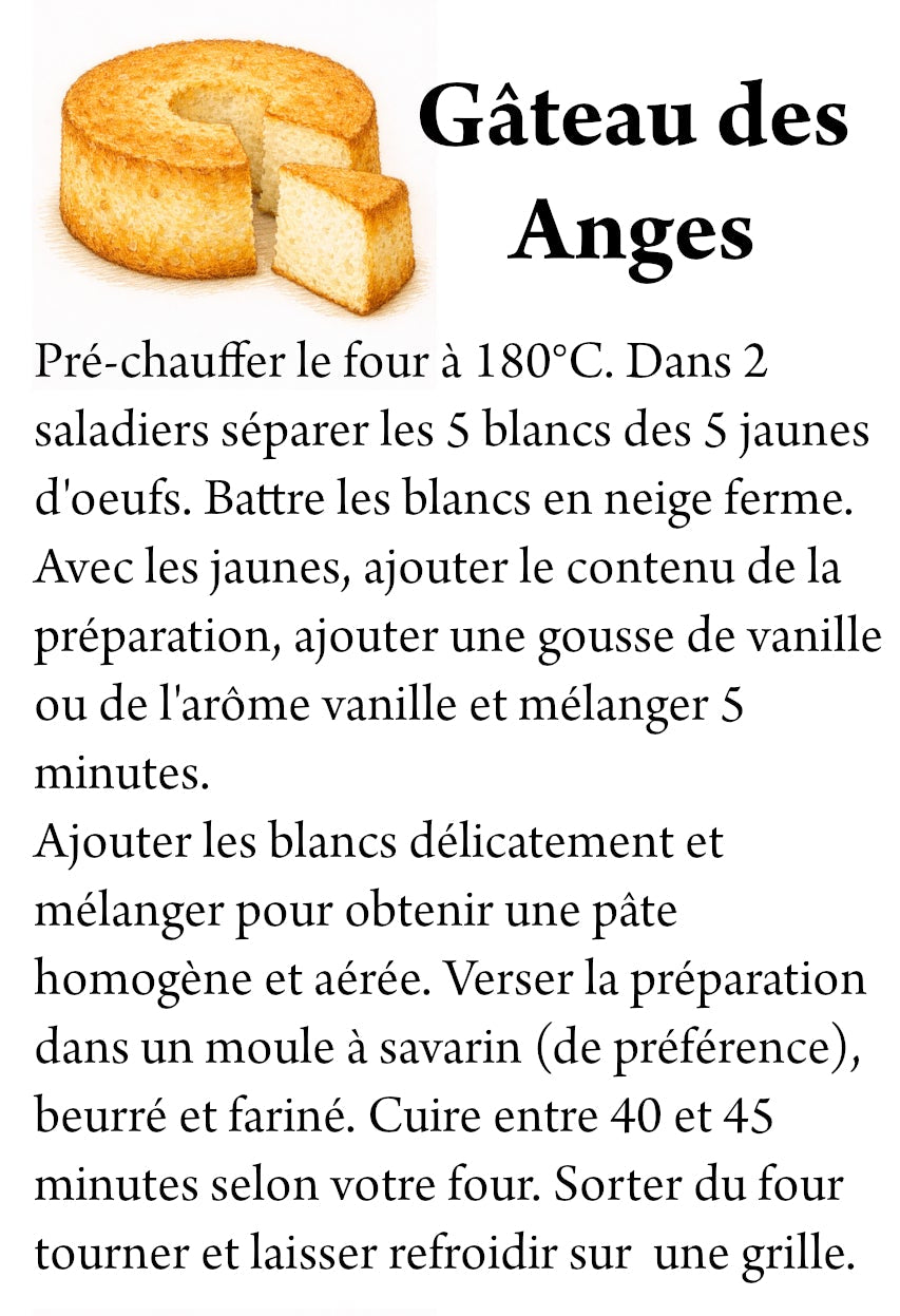 Préparation pour le gâteau des anges