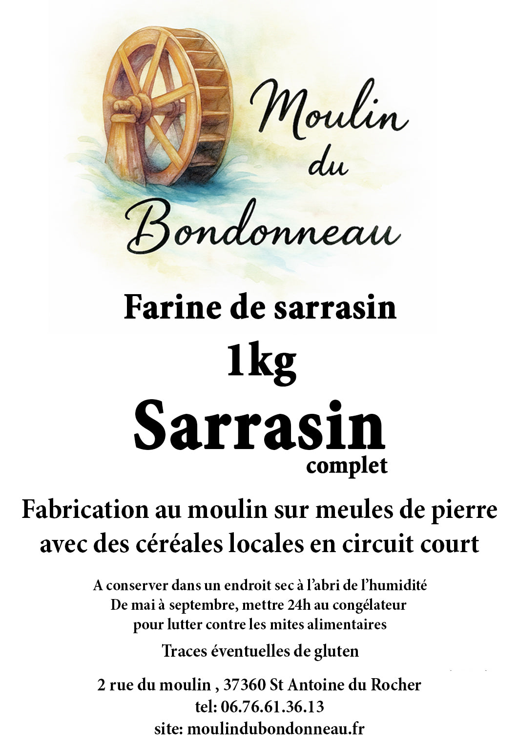 Farine de sarrasin ou blé noir 1kg