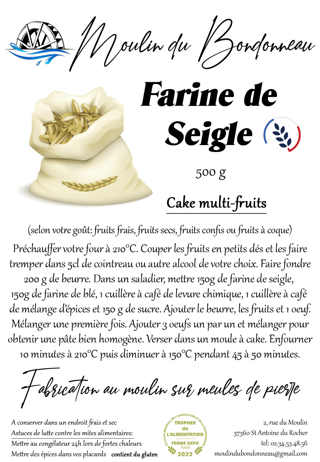 Farine de seigle 500g