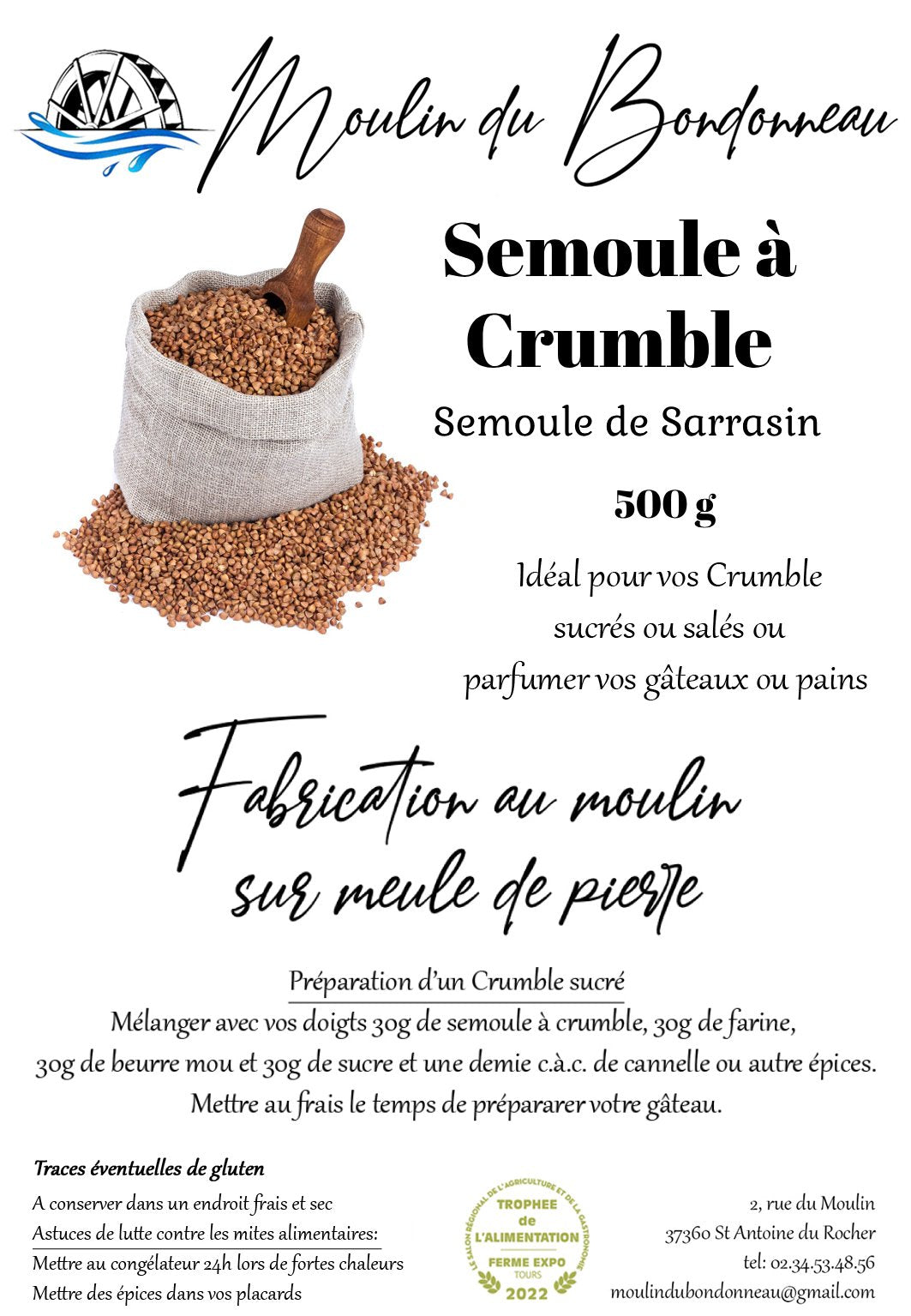 Semoule à crumble (sarrasin) 500g