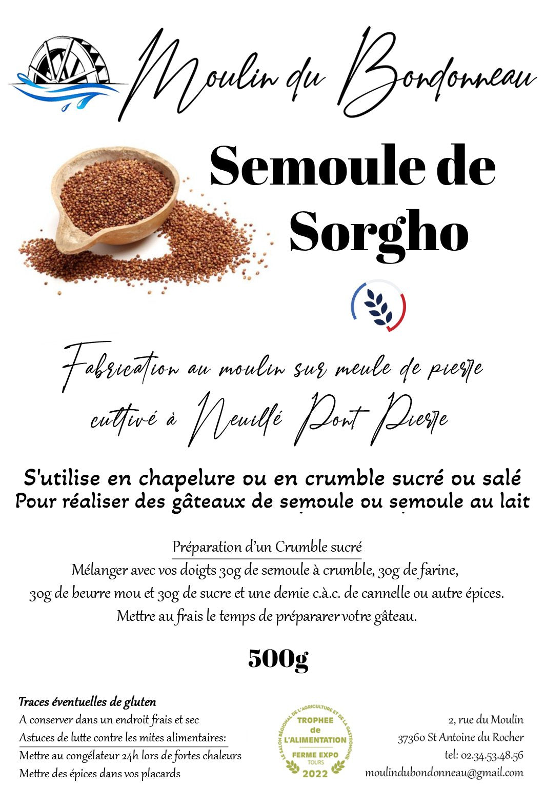 semoule de sorgho 500g