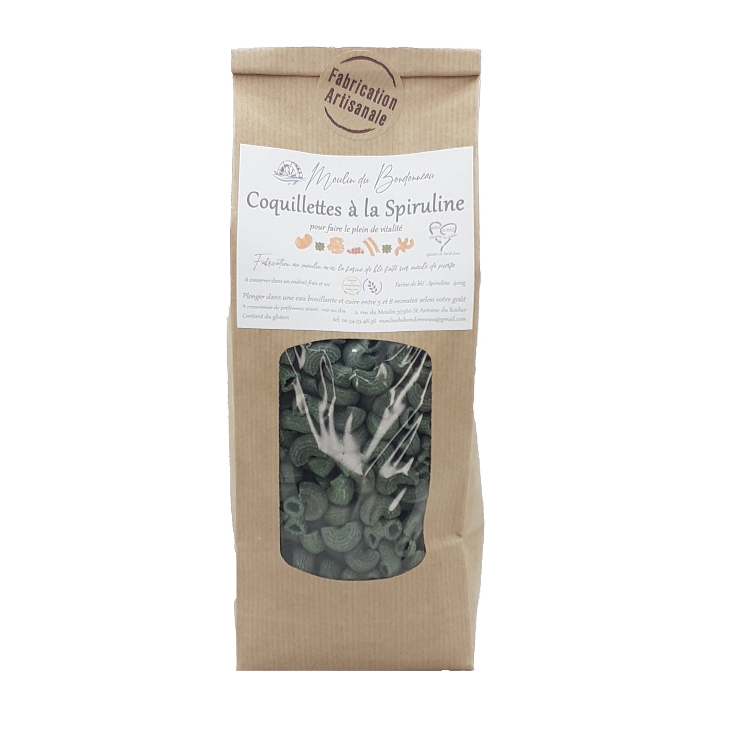 Coquillettes à la spiruline 400g