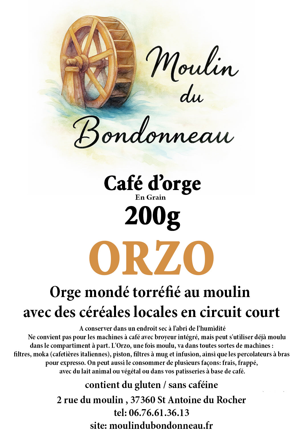Orzo ou café d'orge en grain