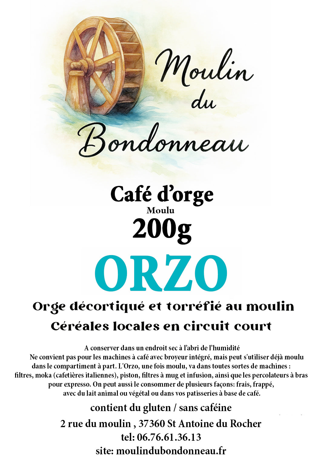 Orzo ou café d'orge Moulu