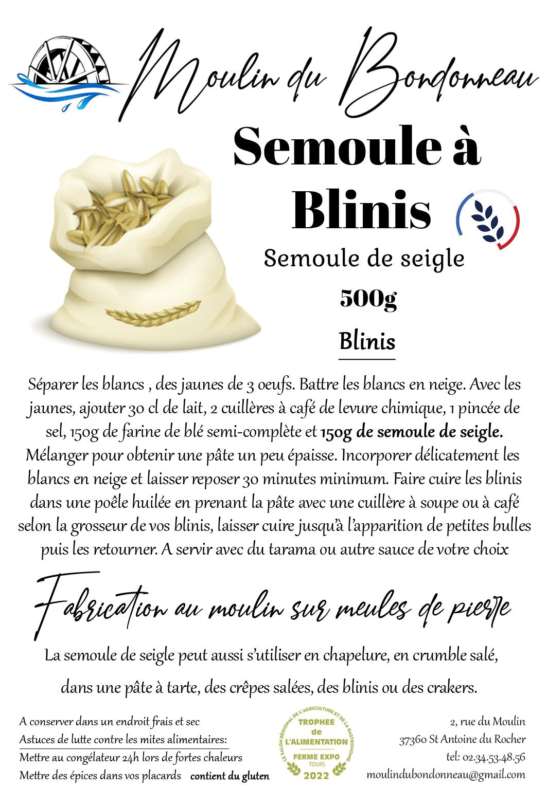 Semoule à blinis (seigle) 500g