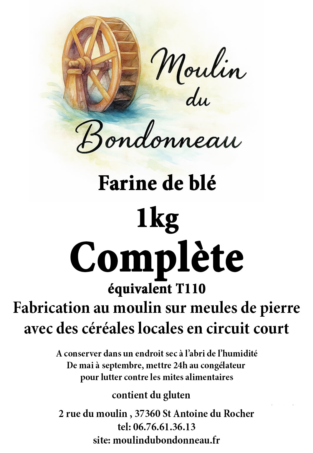 Farine complète T110 1kg