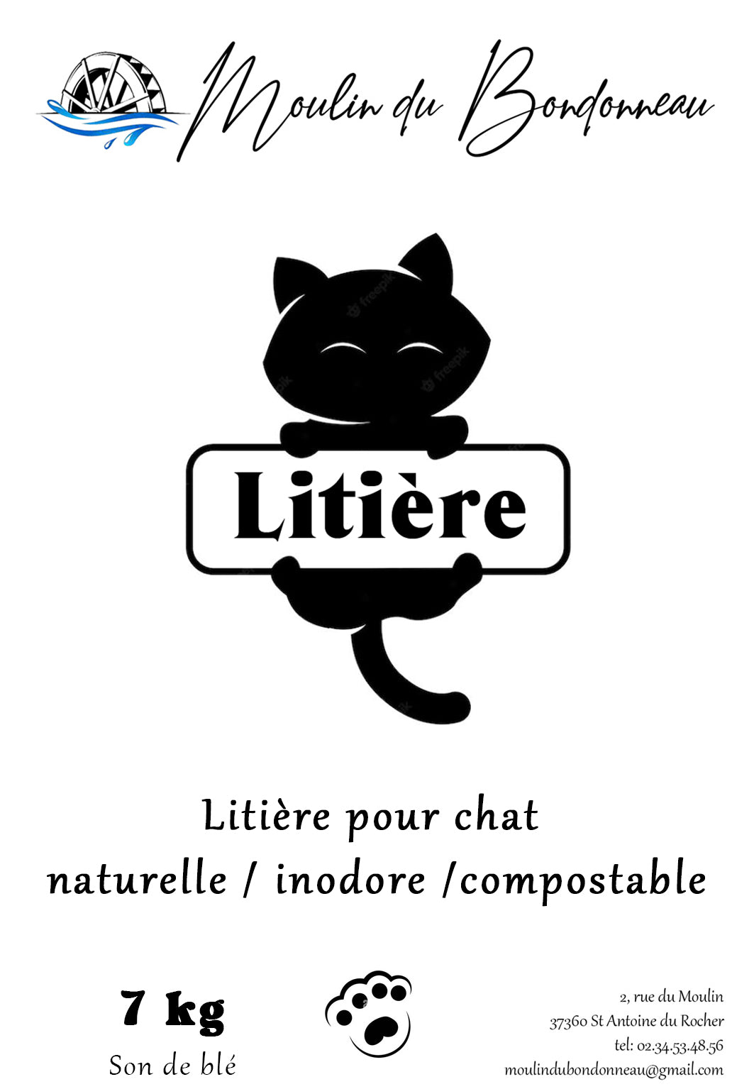 Litière pour chat et autres animaux en cage sac de 7kg