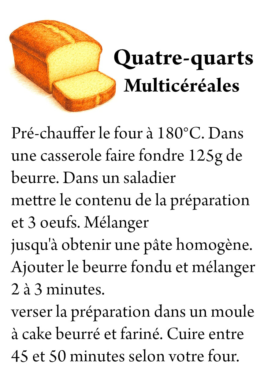 Préparation pour 1 quatre-quarts