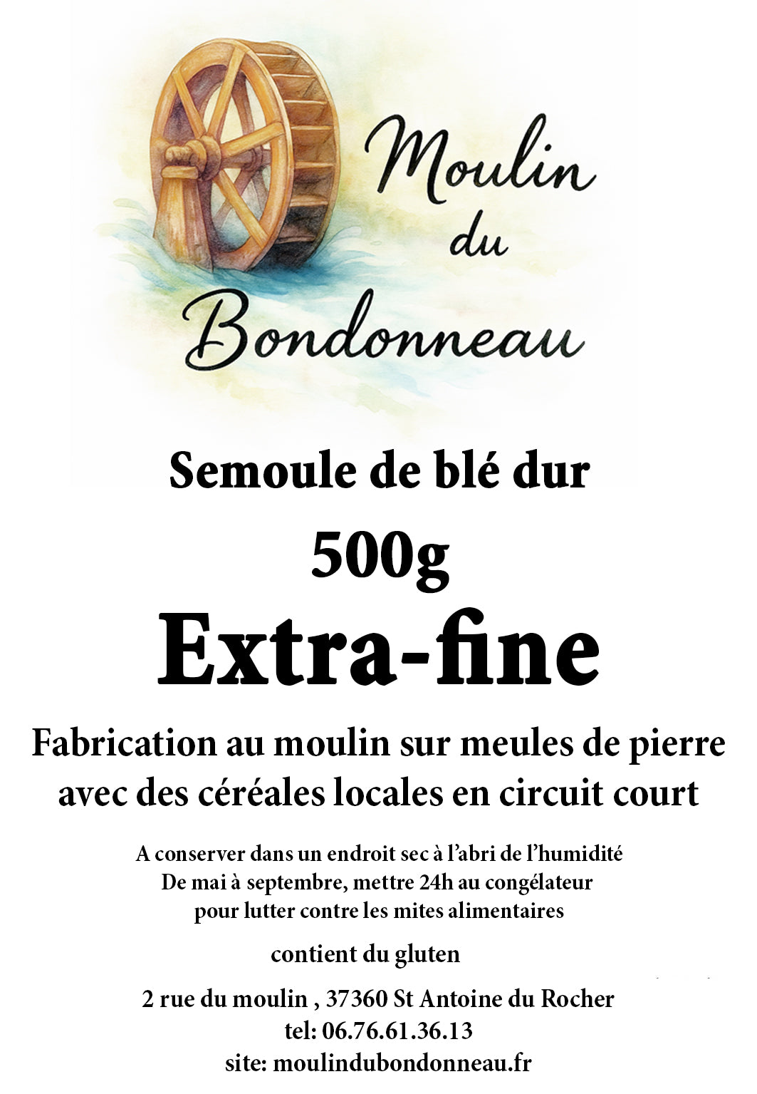 Semoule extra fine de blé dur 500g