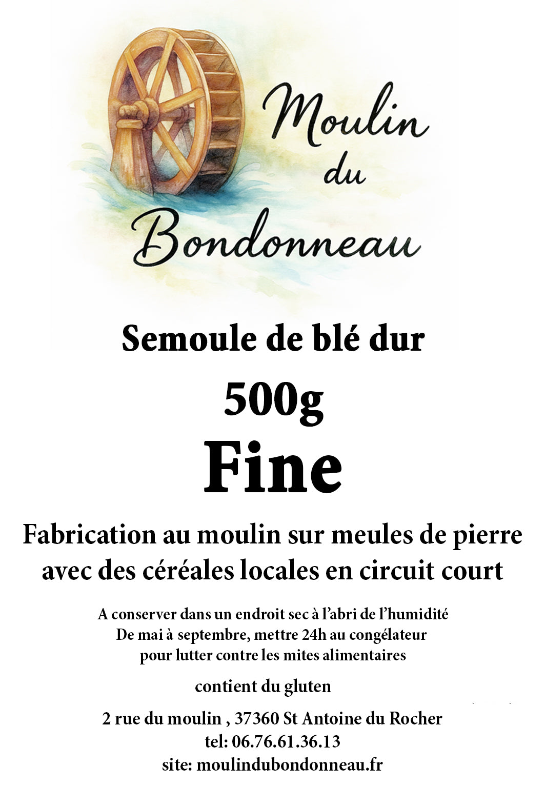 Semoule fine de blé dur 500g